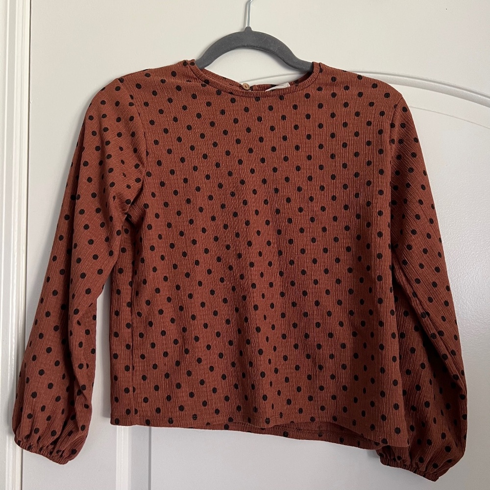 Zara Girls Polka Dot Top